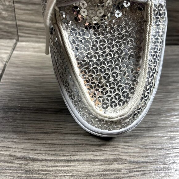 Sperry Top Sider Women's Silver Sequin Boat Shoe Size 7 - Picture 11 of 11